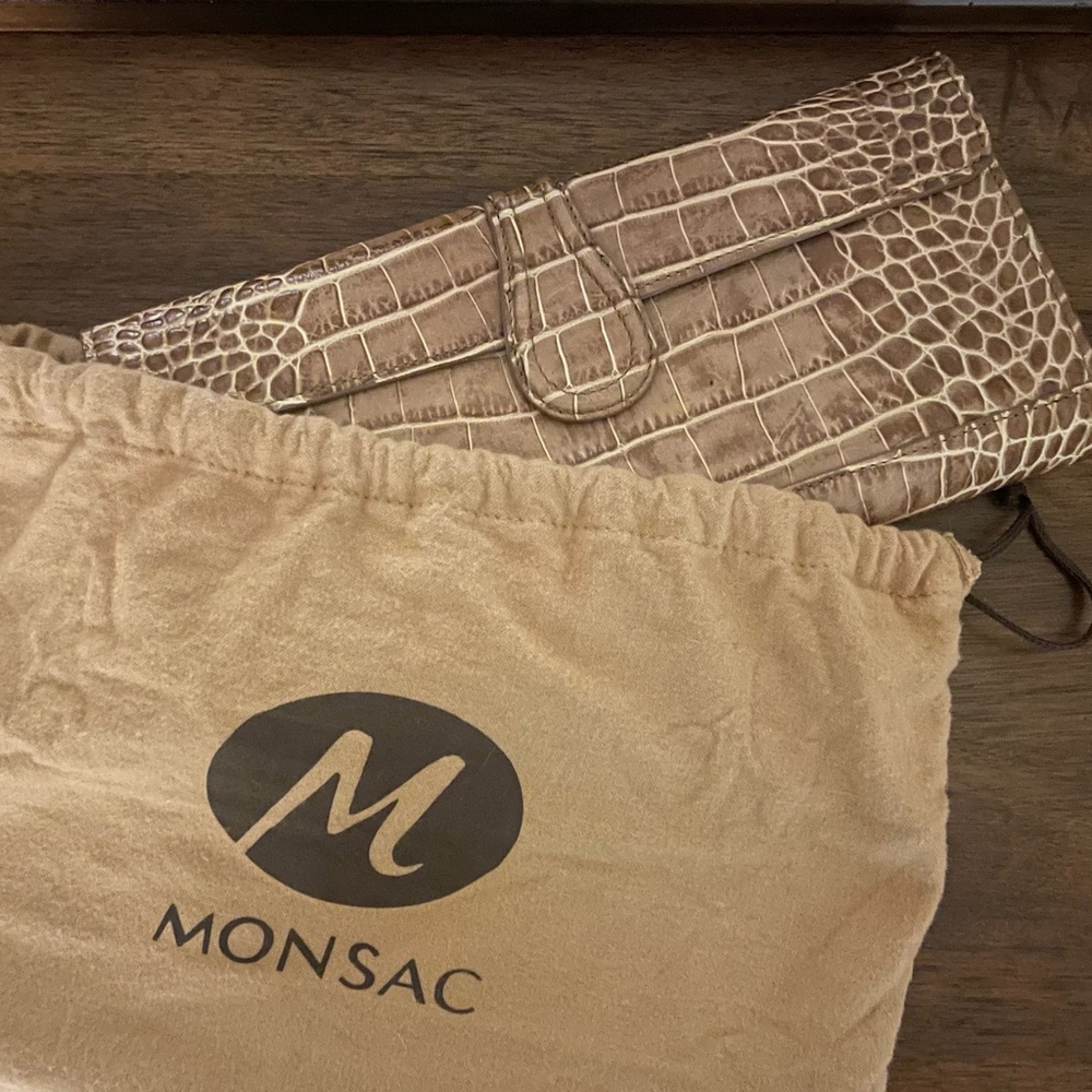 Monsac Animal Print Clutch